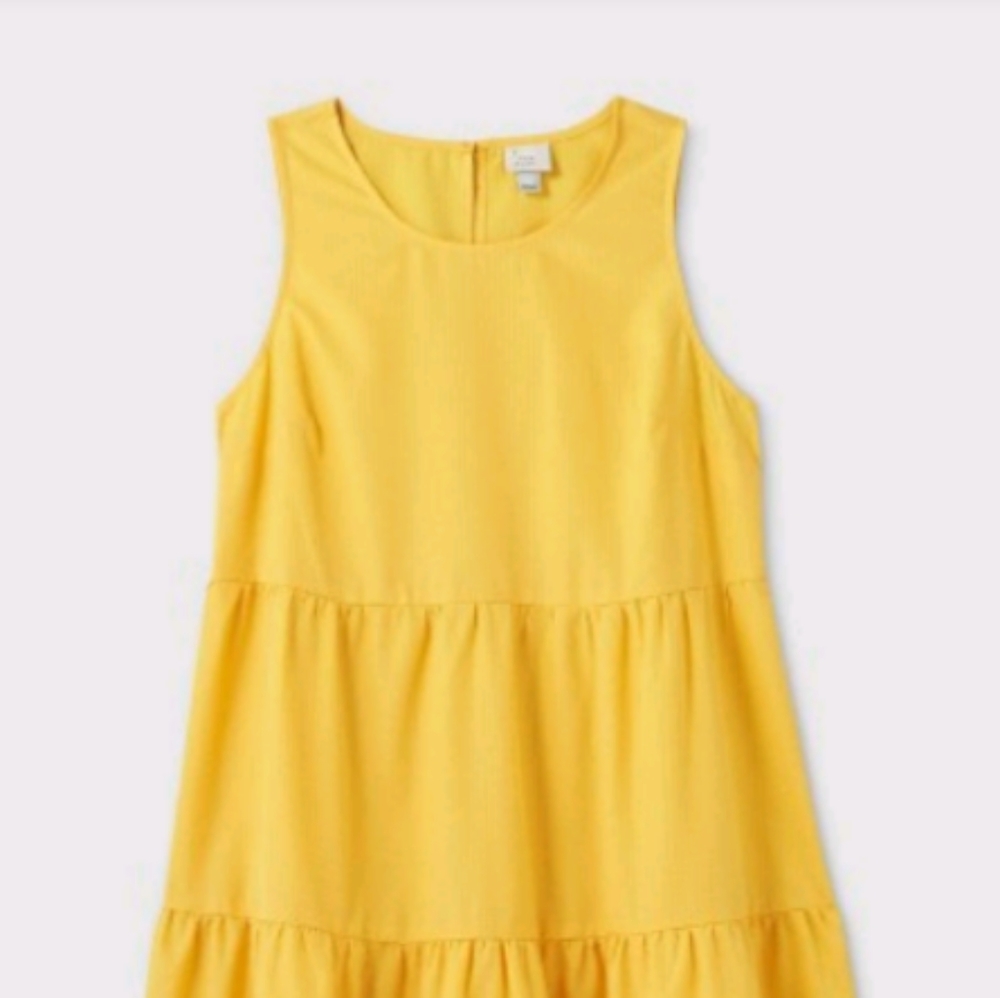 Yellow tiered swing dress
